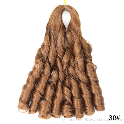 Omber Loose Wave Crochet Hair Extension For Braids Spiral Curls Synthetic Hair 20 Inch Pre Stretched Braiding Hair